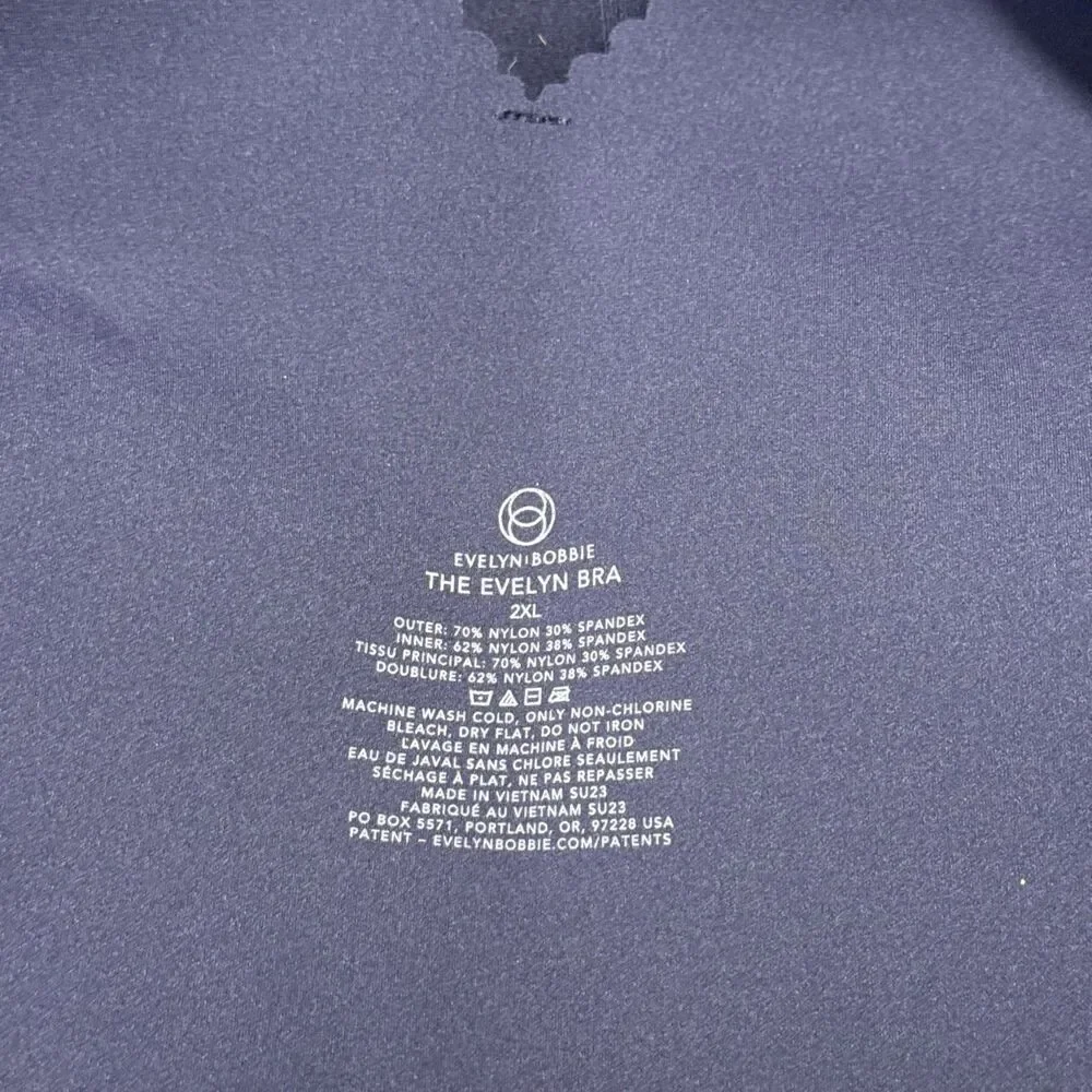 Evelyn & Bobbie Evelyn Bra 2XL Midnight Blue Seamless Wirefree Ultra-Lift Comfy - Picture 10 of 10